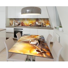 Наклейка 3Д вінілова на стіл Zatarga «Сніданок у ліжко» 650х1200 мм для будинків, квартир, столів, кав'ярень, кафе