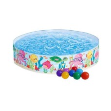 Басейн дитячий каркасний Intex 56452-1 «Океан», 183 х 38 см, з кульками 10 шт.