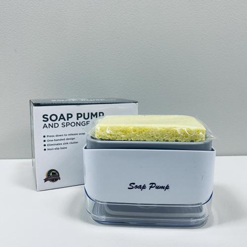 Дозатор для миючого засобу з губкою A-PLUS 5775 14,2х9,8х8,5 см