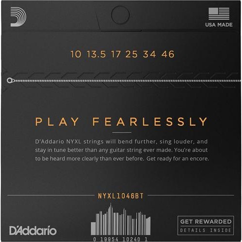 Струни для електрогітари 6 шт D'Addario NYXL1046BT Nickel Wound Balanced Tension Regular Light Electric Guitar Strings 10/46 Струни для електрогітари 6 шт D'Addario NYXL1046BT Nickel Wound Balanced Tension Regular Light Electric Guitar Strings 10/46
