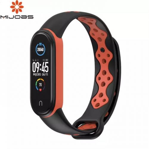 Ремінець MiJobs Sport Style для Xiaomi Mi Band 5/6 Black Orange Ремінець MiJobs Sport Style для Xiaomi Mi Band 5/6 Black Orange