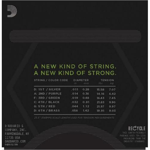 Струни для електрогітари D'Addario NYXL1156 Medium Top / Extra Heavy Bottom 11/56 Струни для електрогітари D'Addario NYXL1156 Medium Top / Extra Heavy Bottom 11/56