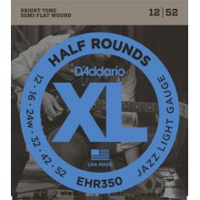 Струни для електрогітари D'Addario EHR350 Half Rounds Jazz Light Electric Guitar Strings 12/52