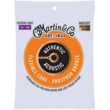 Струни для акустичної гітари Martin MA535FX Flexible Core Phosphor Bronze Custom Light Authentic Acoustic Guitar Strings