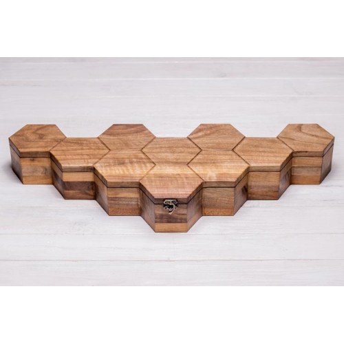 Сотова скринька-органайзер для 10 годинників ecoWalnut 7.3х59.7х23.5 см Сотова скринька-органайзер для 10 годинників ecoWalnut 7.3х59.7х23.5 см