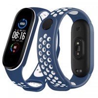 Ремінець Double Color Strap для Xiaomi Mi Band 5/6 Blue-White Ремінець Double Color Strap для Xiaomi Mi Band 5/6 Blue-White
