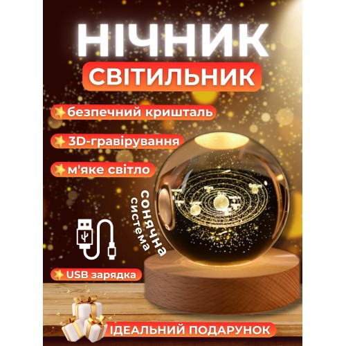 3d нічник світлодіодний 3д Monty Сонячна система 6000К CRLGNG-JSN-SLR 3d нічник світлодіодний 3д Monty Сонячна система 6000К CRLGNG-JSN-SLR