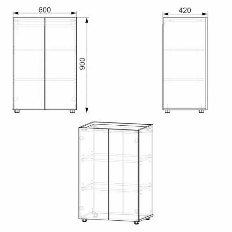 Комод Тумба 1 Компанит МГ 6 60х42х90 см Бук