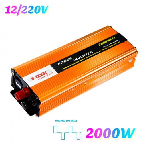 Перетворювач напруги 12V-220V 2000W Інвертор автомобільний 5 Core 2000W (5689) в інтернет супермаркеті PbayMarket!