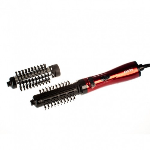 Гребінець для брашингу фен-щітка стайлер Gemei з двома насадками 800Вт Чорно-червоний (GM-4829)