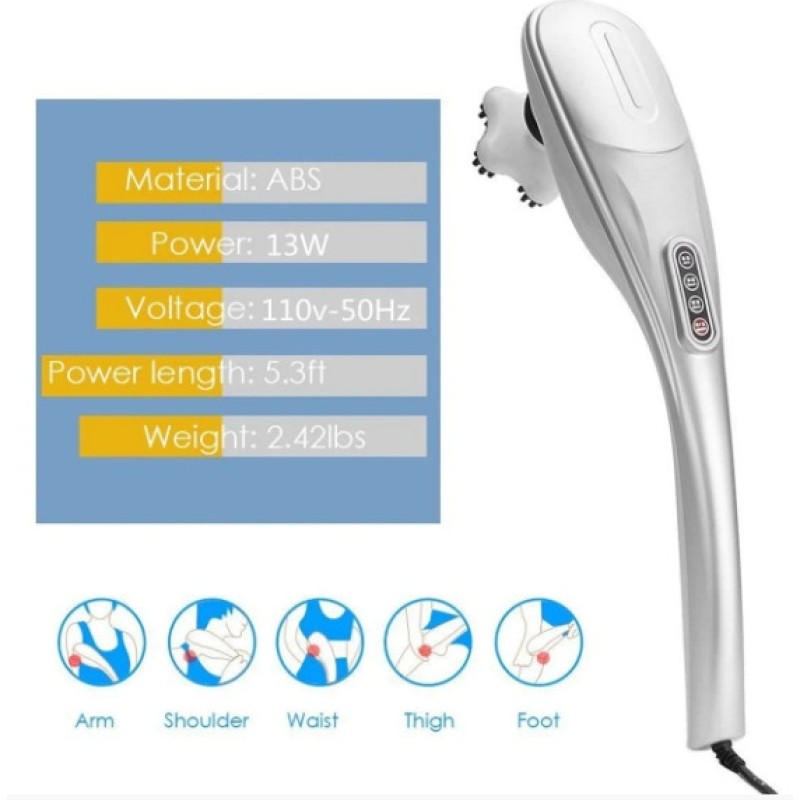 Масажер для тіла Benbo 701-В 5 насадок Сріблястий (1440236640)