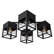 Люстра лофт MSK Electric Urban на чотири плафони чорна NL 2310-4 BK