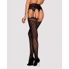 Сітчасті панчохи-стокінги під леопард Obsessive Garter stockings S817 S/M/L, імітація гартерів, з до в інтернет супермаркеті PbayMarket!