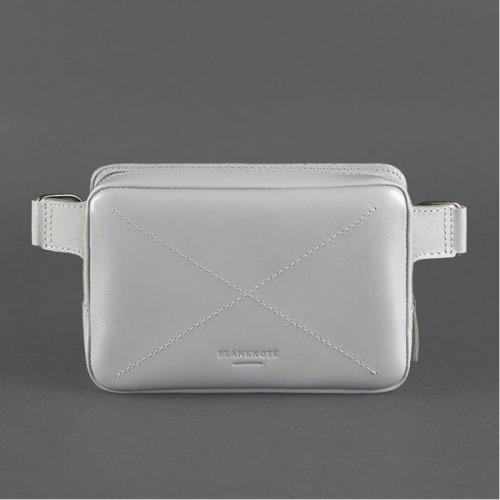 Жіноча поясна шкіряна сумка BlankNote Dropbag Mini Сіра (bn-bag-6-shadow)