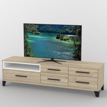 Тумба під телевізор Тиса Мебель ТВ-363 Дуб сонома Білий 49x44x180 см