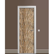 Наклейка на двері Zatarga «Стіна з пісковика» 650х2000 мм вінілова 3Д наклейка декор самоклеюча