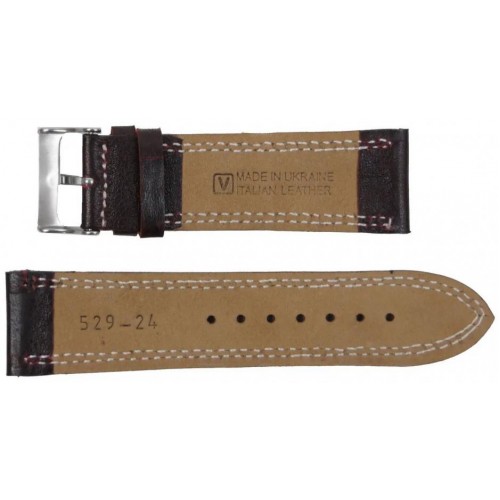 Ремінець для годинника Mykhail Ikhtyar шкіряний 24 мм Темно-коричневий (S529-24S dark brown) Ремінець для годинника Mykhail Ikhtyar шкіряний 24 мм Темно-коричневий (S529-24S dark brown)