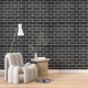 Самоклеюча стінова панель Sticker Wall Чорна 3D NEW CULTURAL WALL 70*70см*5мм BLACK+WHITE (D) SW-00001503