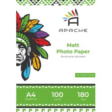 Фотопапір матовий Apache A4 180 г/м2 Білий 100 шт (10429)