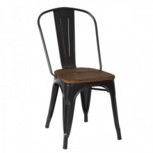 Стілець штабельований SDM Толікс метал коричневе сидіння Чорний матовий (hub_MxWG91233)