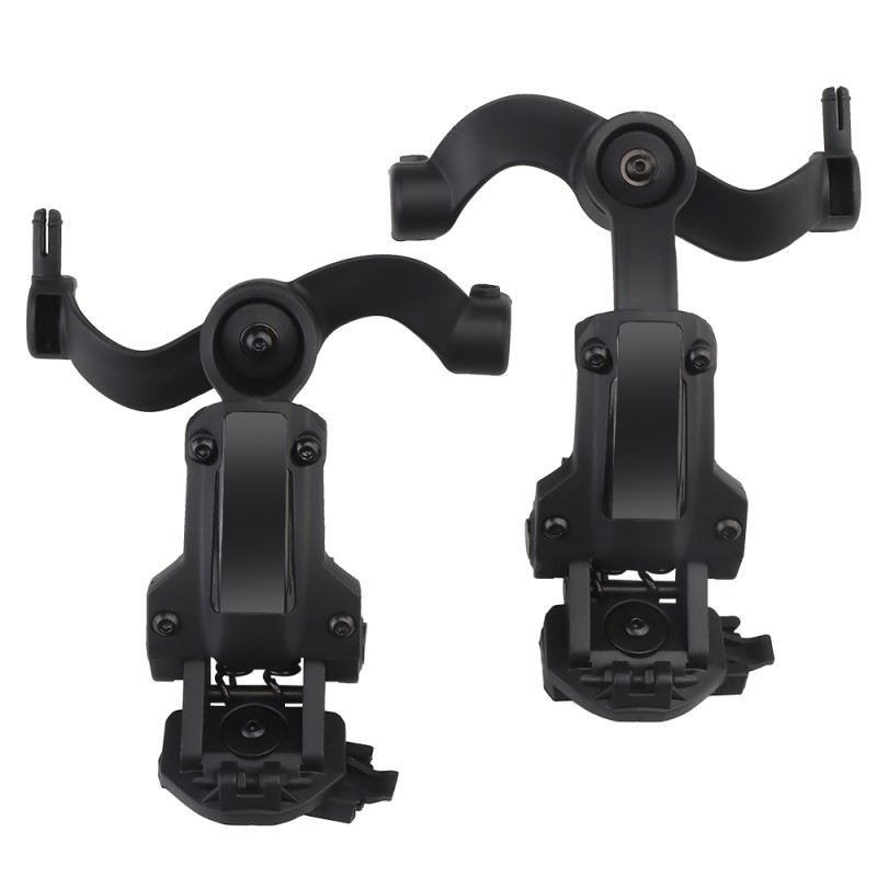 Кріплення чебурашки адаптер для активних навушників на тактичний шолом кронштейн No Brand Чорний