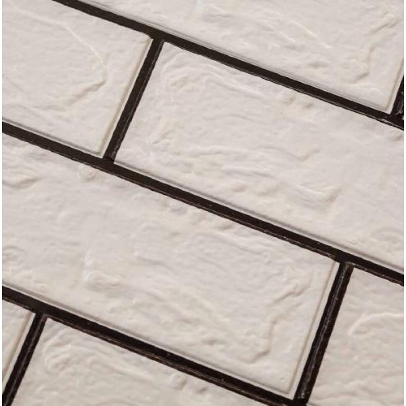 Самоклеюча декоративна 3D панель цегла контраст біло-чорна Loft Expert 680x680x4 мм