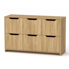 Комод з дверима Компанит 6Д 130х42х80 см Дуб сонома