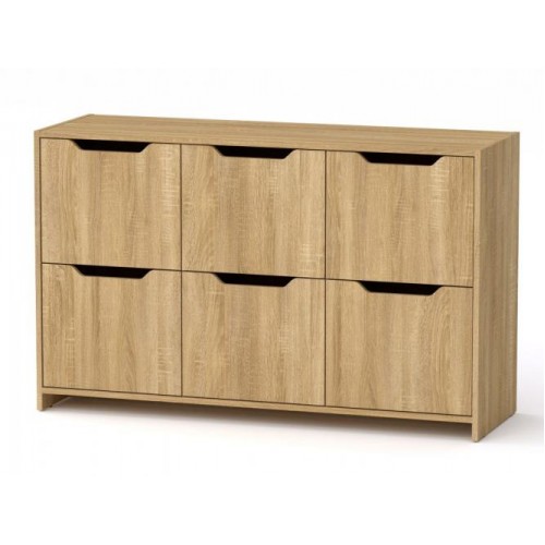 Комод з дверима Компанит 6Д 130х42х80 см Дуб сонома Комод з дверима Компанит 6Д 130х42х80 см Дуб сонома