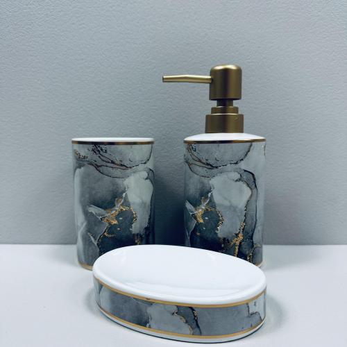 Набір для ванної кімнати Bona Di 853-173 3 предмети Сірий мармур