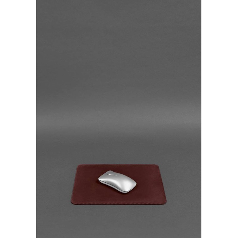 Килимок для мишки з натуральної шкіри 1.0 бордовий Crazy Horse BlankNote