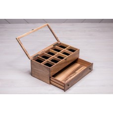 Бокс на стіл для зберігання наручних годинників з подушечками ecoWalnut 14.9х34.2х18 см