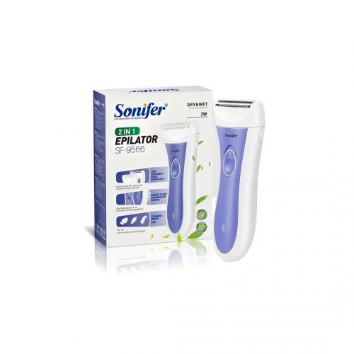 Жіноча акумуляторна бритва Sonifer 2 in 1 SF-9566 Біло-синій