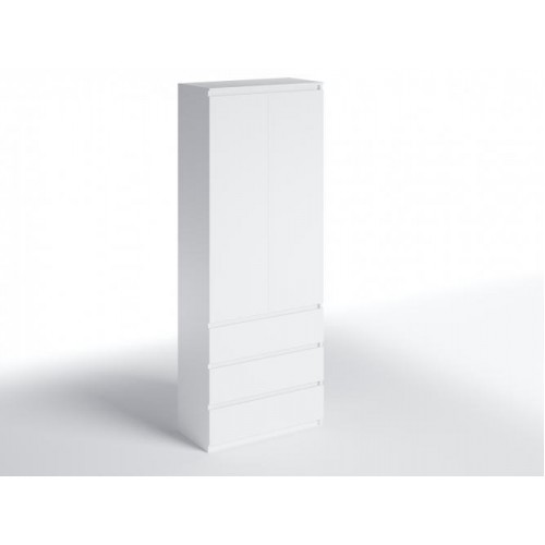 Шафа з 3-ма ящиками Меблева Площа 80х50х211 см Біла Шафа з 3-ма ящиками Меблева Площа 80х50х211 см Біла