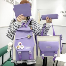 Рюкзак шкільний для дівчинки Hoz CLBDBAG 4 в 1 41х30х14 см Фіолетовий (SK001630)