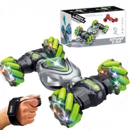 Трюкова машинка Stunt Car з браслетом та Пультом Керування Перевертень 28 см Зелена (555) Трюкова машинка Stunt Car з браслетом та Пультом Керування Перевертень 28 см Зелена (555)