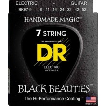 Струни для електрогітари DR BKE7-9 Black Beauties Light K3 Coated Electric Guitar 7 Strings 9/52