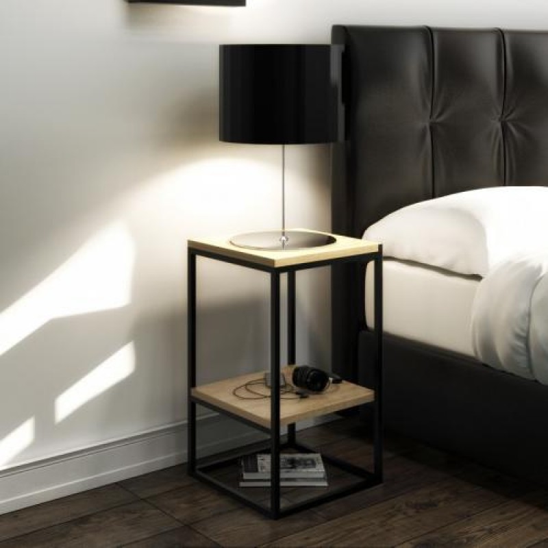 Приліжковий столик у стилі Loft NS-1482 630x350x350 мм Черный