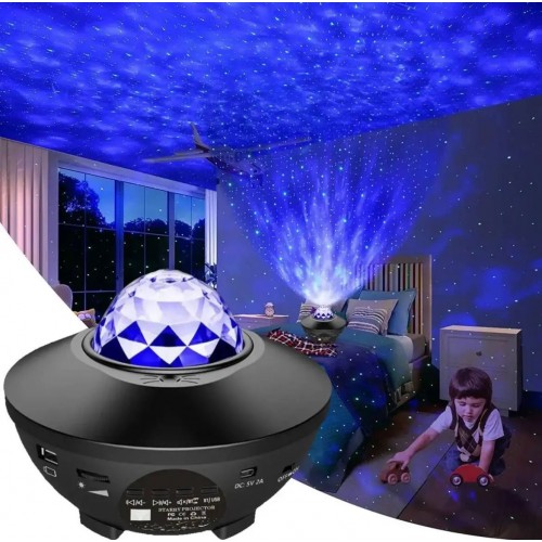 Нічник проектор зоряного неба RIAS KK-790 Bluetooth з пультом 6W Black (3_04539) Нічник проектор зоряного неба RIAS KK-790 Bluetooth з пультом 6W Black (3_04539)