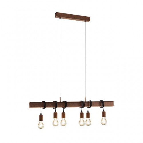 Люстра Eglo Townshend 100x7x110 см Коричневий (EG49859) Люстра Eglo Townshend 100x7x110 см Коричневий (EG49859)