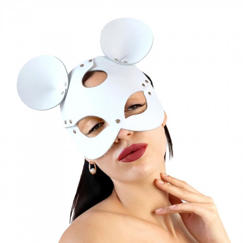 Шкіряна маска зайчика Art of Sex - Mouse Mask, колір Білий в інтернет супермаркеті PbayMarket!