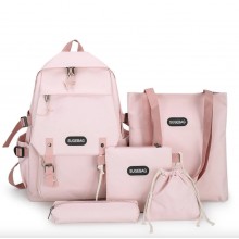 Рюкзак шкільний для дівчинки Hoz Sugebag 5 в 1 41х30х14 см Рожевий (SK001647)