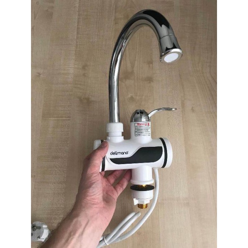 Проточний водонагрівач електричний Delimano з екраном Підключення знизу+ДУШ