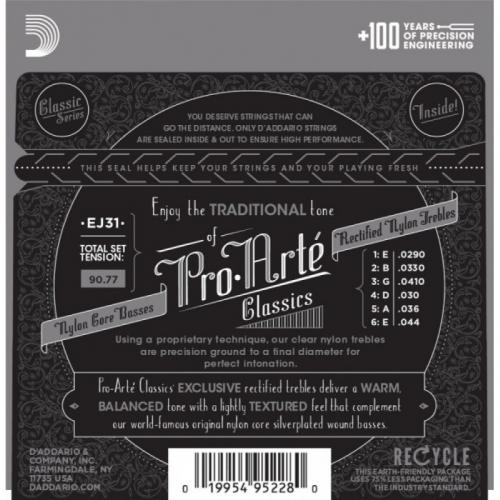 Струни для класичної гітари D'Addario EJ31 Rectified Trebles Hard Tension Струни для класичної гітари D'Addario EJ31 Rectified Trebles Hard Tension
