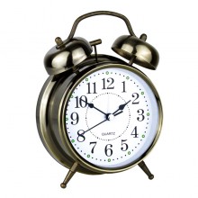 Годинник настільний Clock з будильником Моен Класік Тихий хід 16х11, 5х5, 5 см Бронзовий (16283)