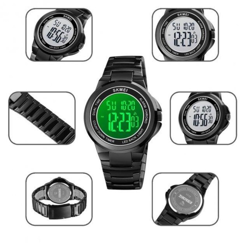 Чоловічий наручний годинник Skmei 1712 Чорний
