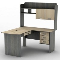 Стіл комп'ютерний Тиса Мебель СУ-14 Венге Дуб молочний 1640x1416x1360 мм