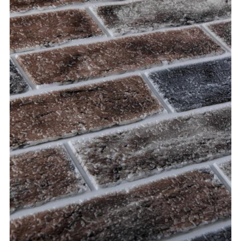 Самоклеюча декоративна 3D панель цегла 3D Loft коричневий клінкер 700x700x5мм (414)