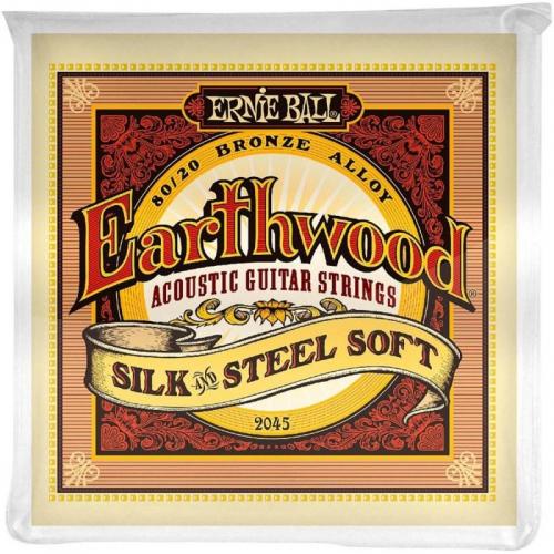 Струни для акустичної гітари Ernie Ball 2045 Earthwood 80/20 Bronze Silk Steel Soft Acoustic Guitar Strings 11/52 Струни для акустичної гітари Ernie Ball 2045 Earthwood 80/20 Bronze Silk Steel Soft Acoustic Guitar Strings 11/52