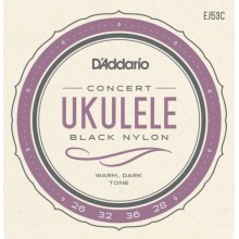 Струни для укулеле D'Addario EJ53C Black Nylon Concert Ukulele Strings 26/28