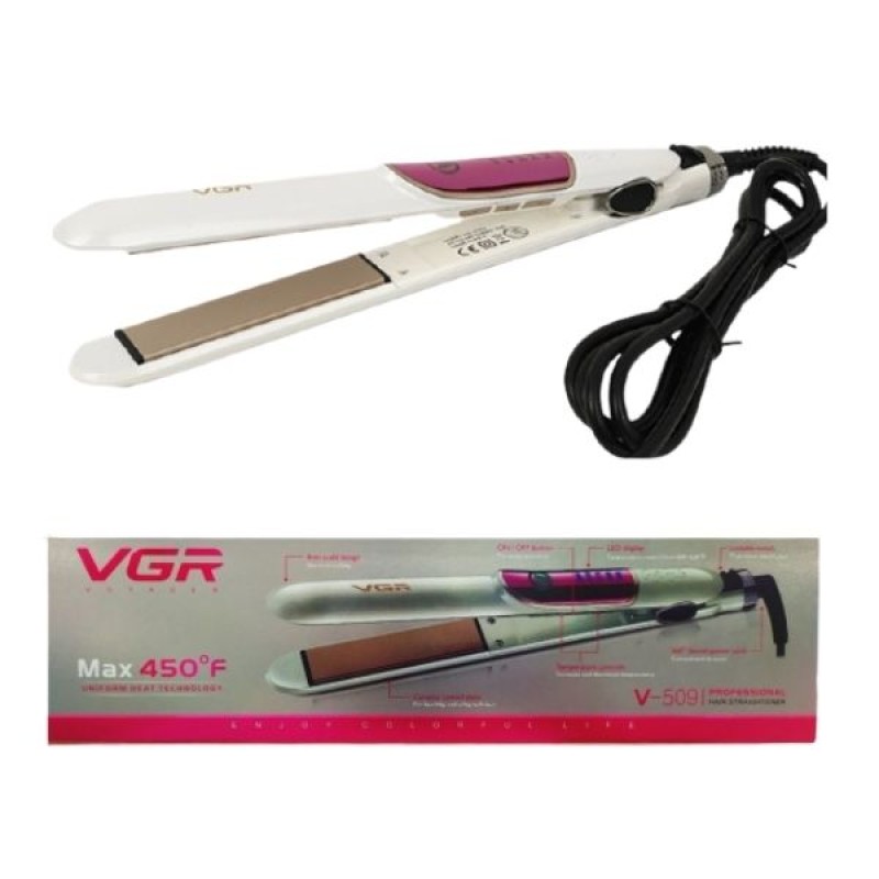 Праска для волосся з регулятором температури та керамічним покриттям VGR V-509